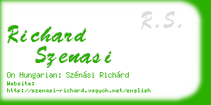 richard szenasi business card